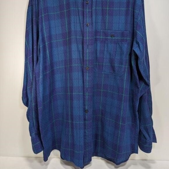 Valentino Blue Tartan plaid pattern long sleeve dress shirt sz Medium HOST PICK - Picture 4 of 5